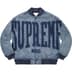 Supreme Washed Knockout Denim Varsity Jacket - Washed Blue (front)