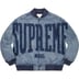 Supreme Washed Knockout Denim Varsity Jacket - Washed Blue (front)