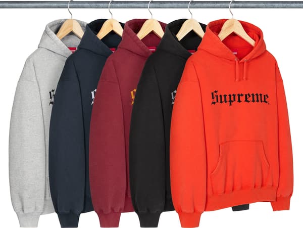 Supreme Washed Old English Hooded Sweatshirt - Product Image