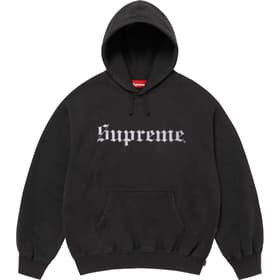Supreme Washed Old English Hooded Sweatshirt Black
