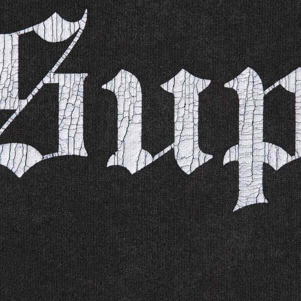 Supreme Washed Old English Hooded Sweatshirt - Black (front)