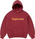 Supreme Washed Old English Hooded Sweatshirt - Cardinal (front)