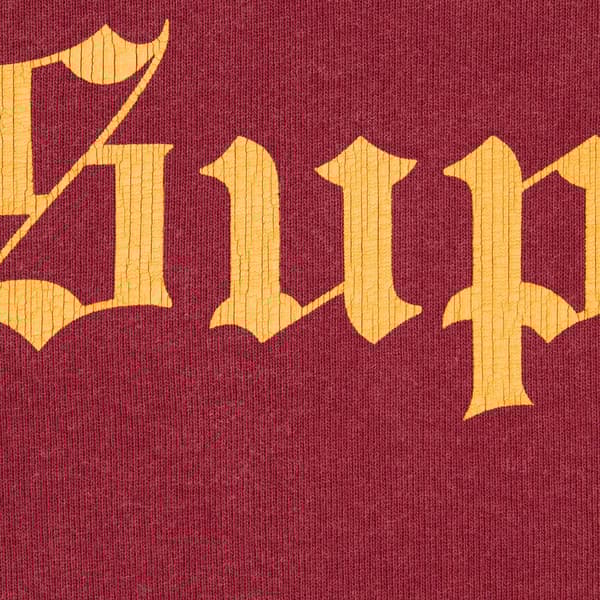 Supreme Washed Old English Hooded Sweatshirt - Cardinal (front)