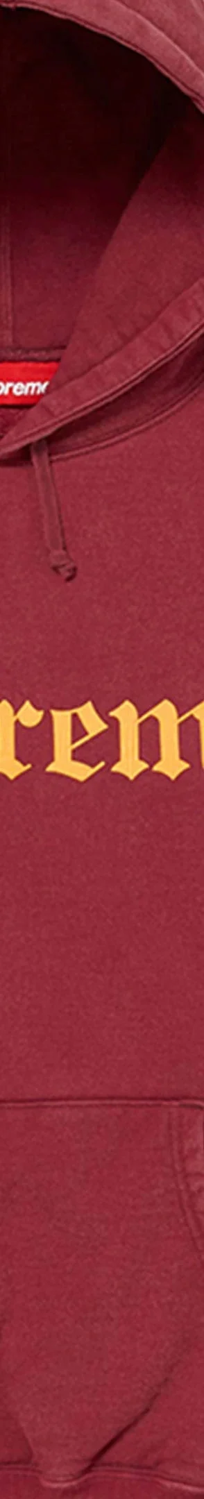 Supreme Washed Old English Hooded Sweatshirt - Cardinal (front)