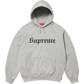 Supreme Washed Old English Hooded Sweatshirt Heather Grey