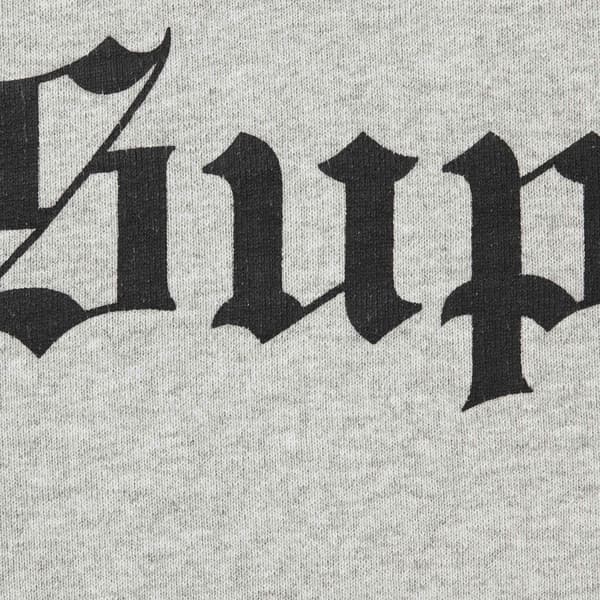 Supreme Washed Old English Hooded Sweatshirt - Heather Grey (front)