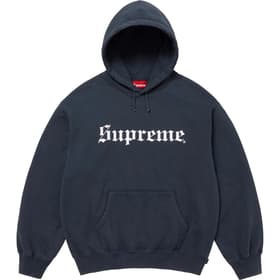 Supreme Washed Old English Hooded Sweatshirt Navy