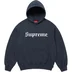 Supreme Washed Old English Hooded Sweatshirt - Navy (front)