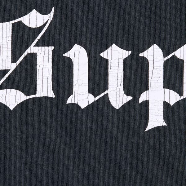 Supreme Washed Old English Hooded Sweatshirt - Navy (front)