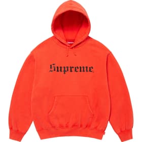 Supreme Washed Old English Hooded Sweatshirt Orange