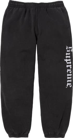 Supreme Washed Old English Sweatpant Black