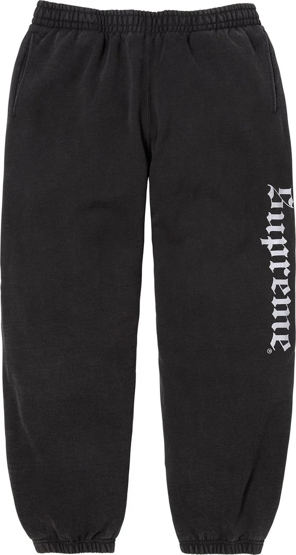 Supreme Washed Old English Sweatpant - Black (front)