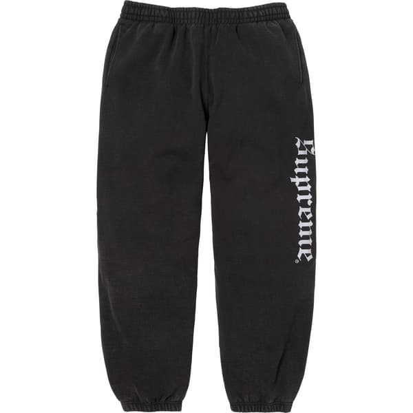 Supreme Washed Old English Sweatpant - Black (front)