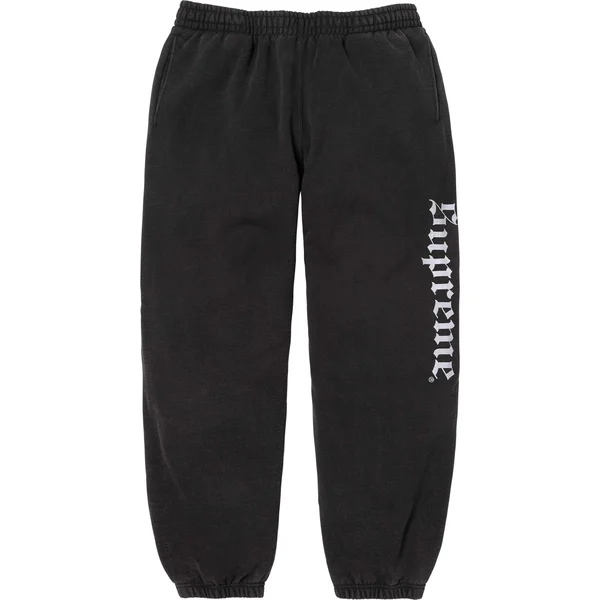 Supreme Washed Old English Sweatpant - Black (front)