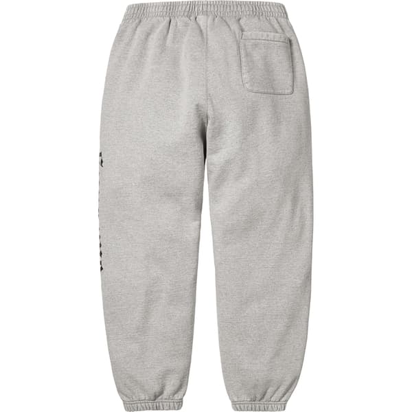 Supreme Washed Old English Sweatpant - Heather Grey (front)