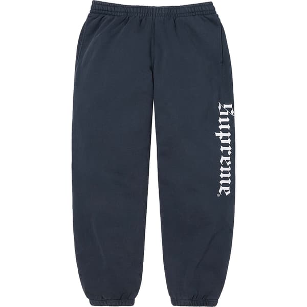Supreme Washed Old English Sweatpant - Navy (front)
