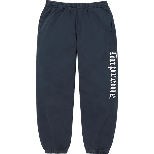 Supreme Washed Old English Sweatpant - Navy (front)