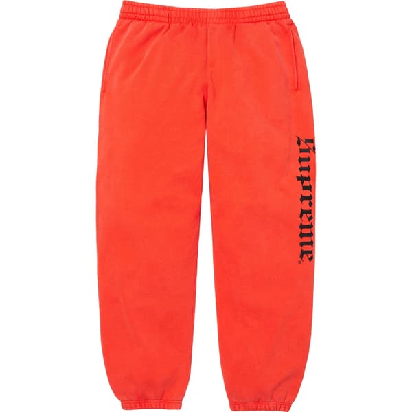 Supreme Washed Old English Sweatpant - Orange (front)