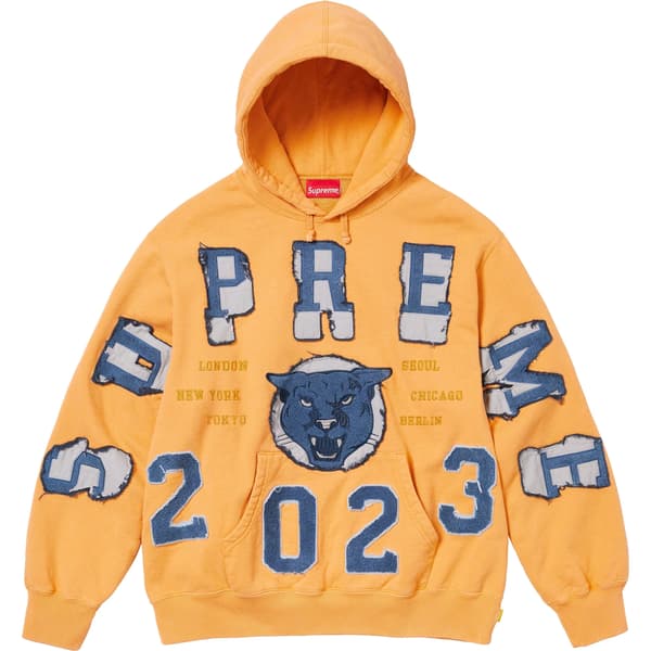 Supreme Washed Panther Hooded Sweatshirt - Dusty Gold (front)