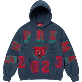Supreme Washed Panther Hooded Sweatshirt Navy