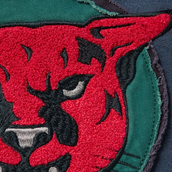 Supreme Washed Panther Hooded Sweatshirt - Navy (front)