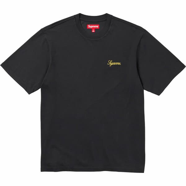Supreme Washed Script S/S Top - Black (front)