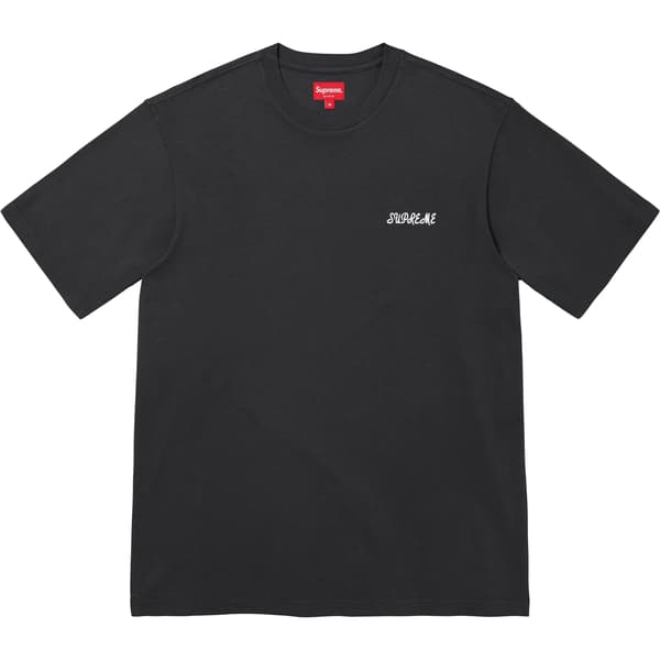Supreme Washed Script S/S Top - Black (front)