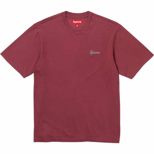 Supreme Washed Script S/S Top - Cardinal (front)