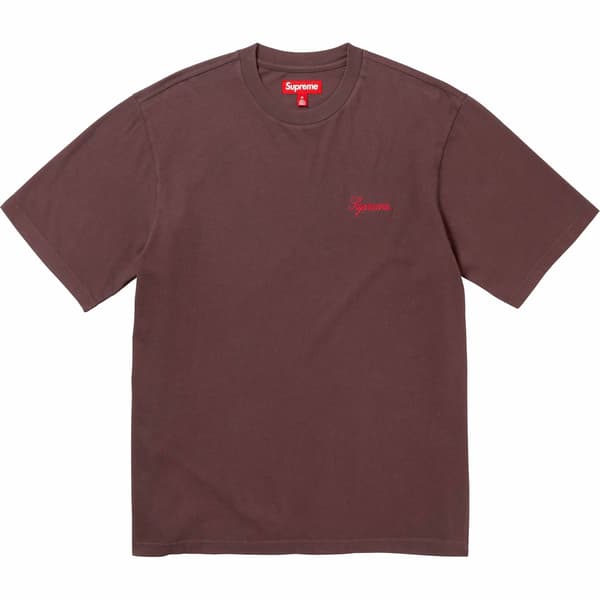 Supreme Washed Script S/S Top - Dark Brown (front)