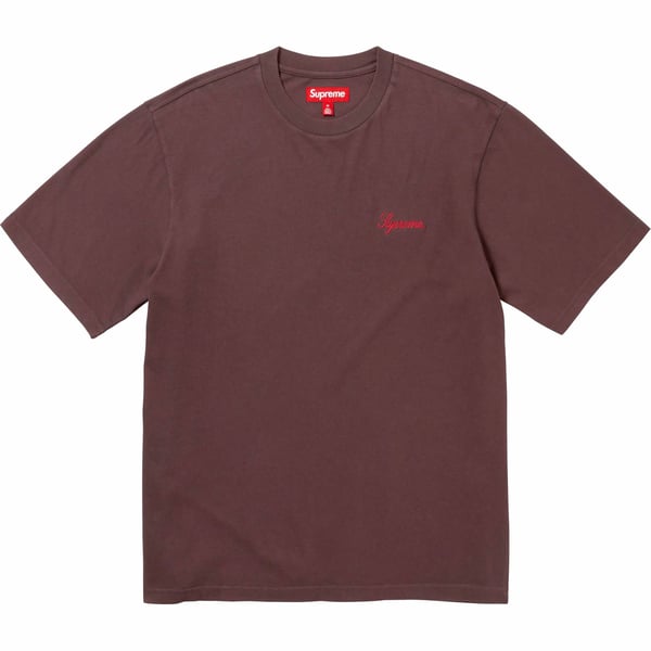 Supreme Washed Script S/S Top - Dark Brown (front)