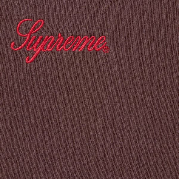 Supreme Washed Script S/S Top - Dark Brown (front)