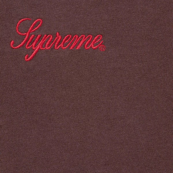 Supreme Washed Script S/S Top - Dark Brown (front)