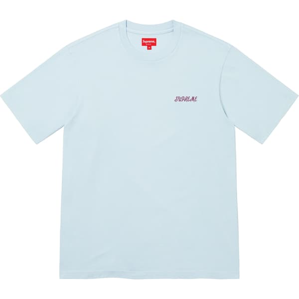 Supreme Washed Script S/S Top - Light Blue (front)