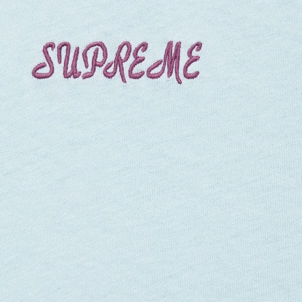 Supreme Washed Script S/S Top - Light Blue (front)
