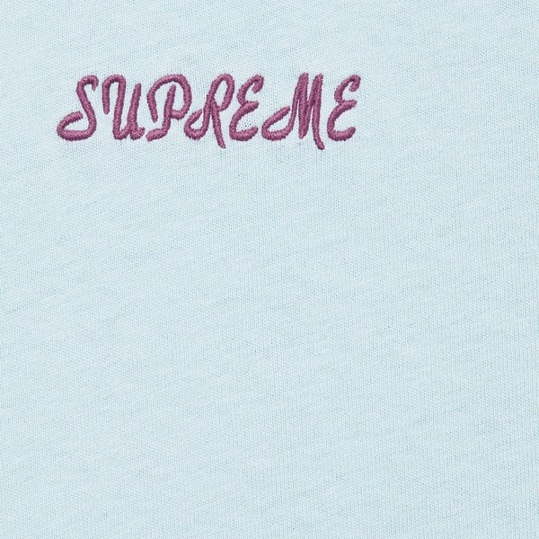 Supreme Washed Script S/S Top - Light Blue (front)