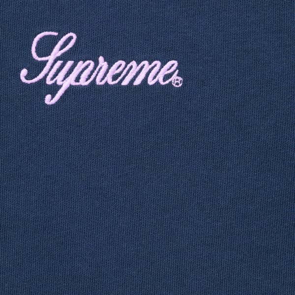 Supreme Washed Script S/S Top - Navy (front)