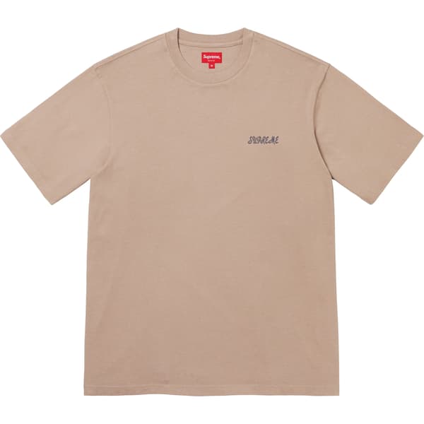 Supreme Washed Script S/S Top - Tan (front)