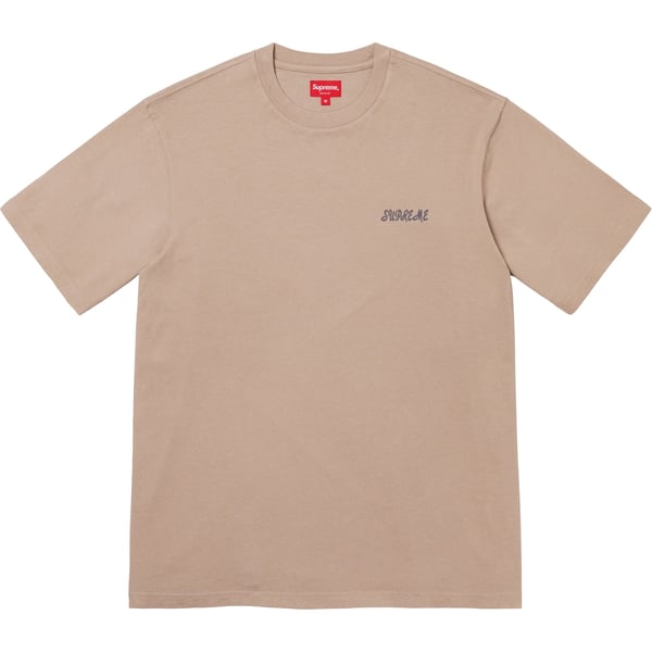 Supreme Washed Script S/S Top - Tan (front)