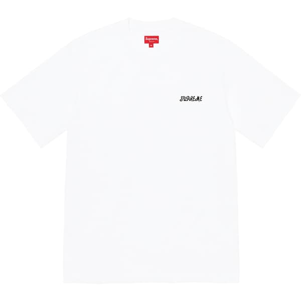 Supreme Washed Script S/S Top - White (front)