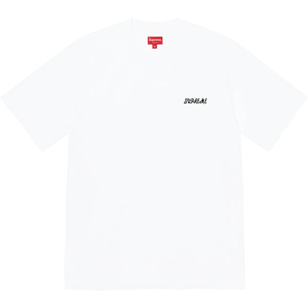 Supreme Washed Script S/S Top - White (front)