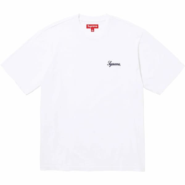Supreme Washed Script S/S Top - White (front)