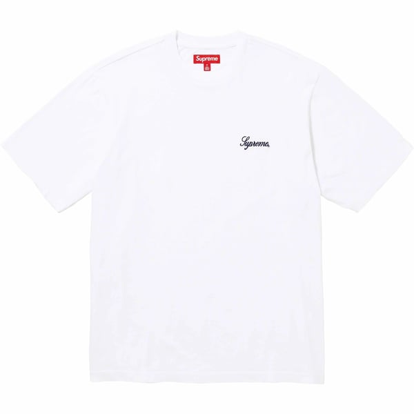 Supreme Washed Script S/S Top - White (front)