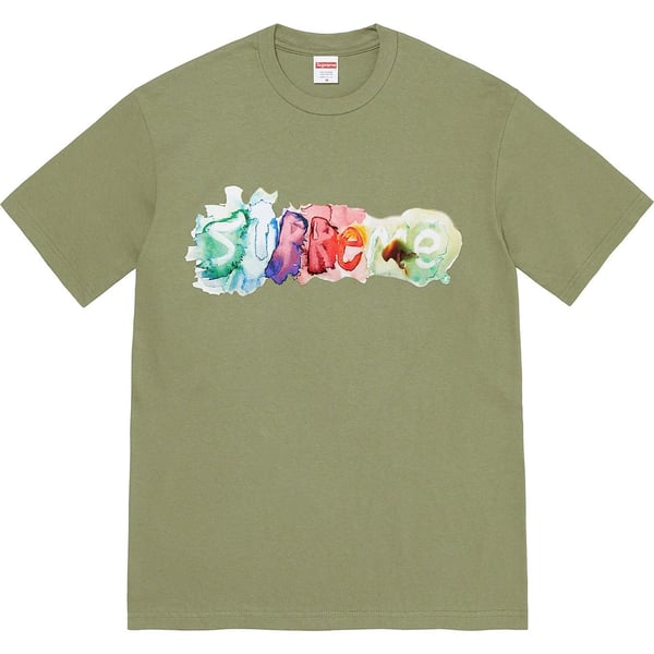 Supreme Watercolor Tee - Light Olive (front)