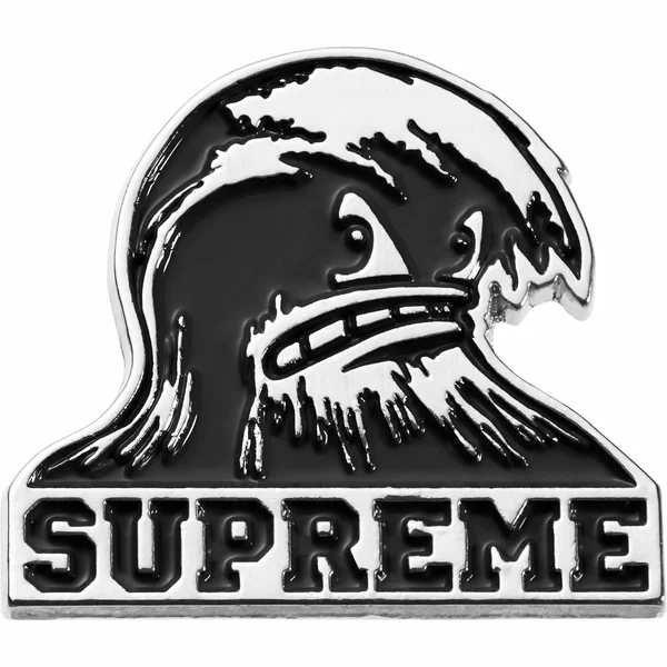 Supreme Wave Pin - Black (front)