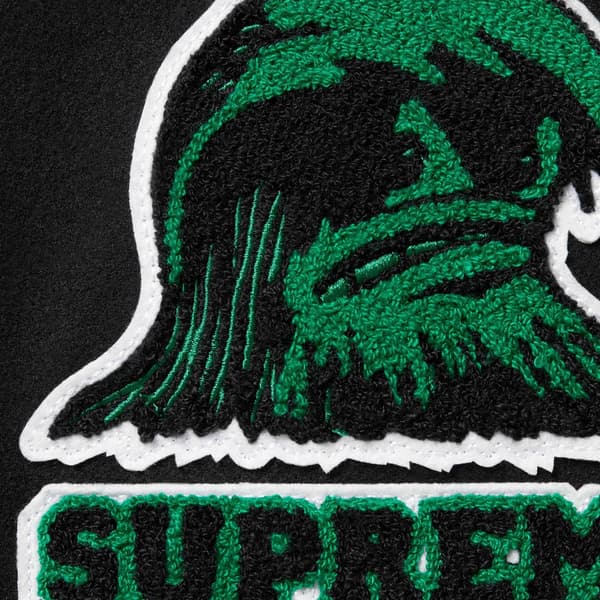 Supreme Wave Varsity Jacket - Black (front)