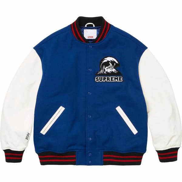 Supreme Wave Varsity Jacket - Blue (front)