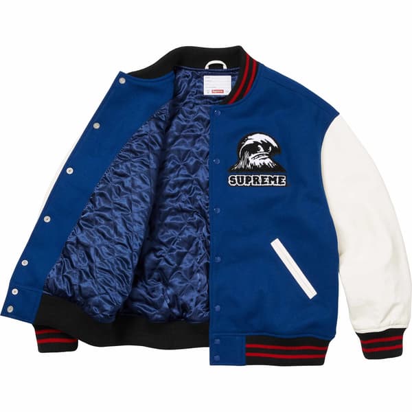 Supreme Wave Varsity Jacket - Blue (front)