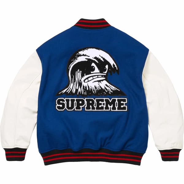 Supreme Wave Varsity Jacket - Blue (front)