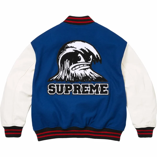 Supreme Wave Varsity Jacket - Blue (front)
