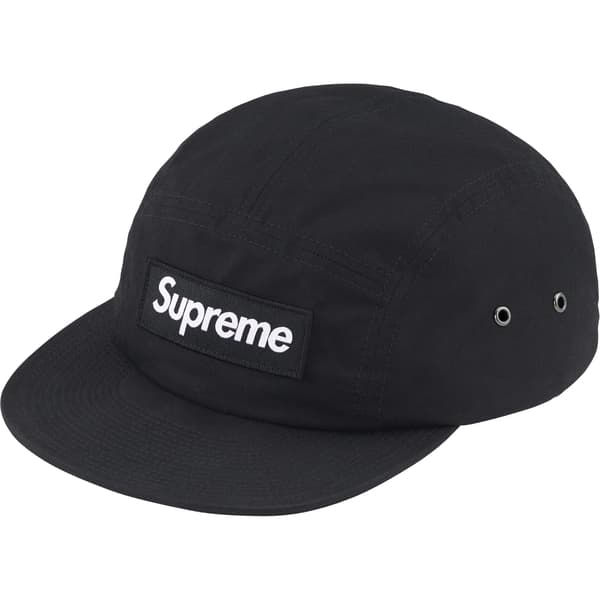 Supreme Waxed Cotton Camp Cap - Black (front)